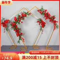 New wedding iron arch hexagonal arch hexagonal arch prismatic door wedding props stage background decoration wedding arch