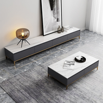 Italian minimalist marble coffee table TV cabinet combination simple modern small apartment Net red ins Wind Square cabinet