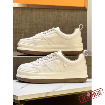 Hong Kong Little Leather White Shoes New Womens Shoes Round Bread Shoes with Little Sports Leisure Flat Plate Shoes