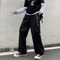 Dark mens oversize high street function wind overalls mens wide legs spring and autumn line loose Tide brand
