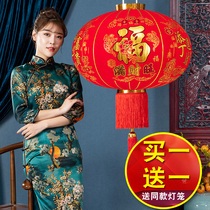 2021 Balcony outdoor light chandelier hanging Chinese wind flannel pair of large doorway for the New Year Red lantern Spring Festival