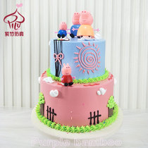 Cake model simulation 2021 New Net red cartoon piggy page window sample birthday cake model