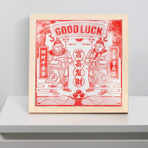 Out of god into painting 2021 Year of the Ox New Year Spring Festival Creative DIY handmade Woodblock New Year painting Door God gift box set customization