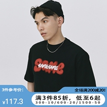 SAMESAME22SS graffiti logo summer loose short sleeve t-shirt American street pure cotton blouse male and female