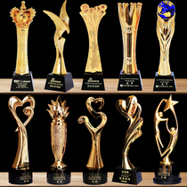 Crystal trophy custom-made metal resin trophy Thumb five-pointed star Student company trophy custom-made medal