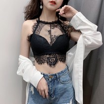 LiLyBrovvn summer and Korean version of sexy beautiful back lace hollow halter neck with bandeau small camisole top female