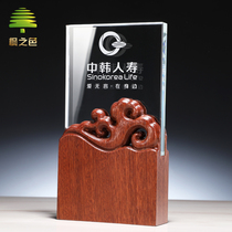 Qi swallow mountain and river trophy Xiangyun Wooden trophy Medal Custom agent authorization card production activity competition company