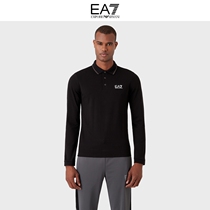 Emporio ARMANI Armani EA7 Men Classic Small Logo Lead Long Sleeve Movement Polo Shirt