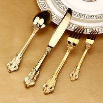 Nordic Western food knife and fork plate set home high-grade European stainless steel knife and spoon three-piece steak Western plate