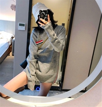 2019 autumn winter tb stripes on both sides color bar V neck wool knitted base shirt long coat pullover sweater women