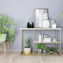  Modern simple entrance table Wrought iron living room decoration entrance table Marble gold Nordic corridor long table