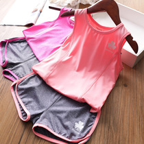 Childrens quick-drying suit Baby Yoga suit Girls Vest Hot Pants Boys quick-drying t-shirt Short sleeve shorts 2-piece set