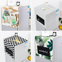 Refrigerator cover cloth waterproof thick cotton linen laundry Hood sunscreen dust-proof microwave oven cover cloth single double door refrigerator cover