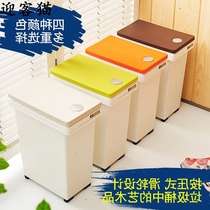 Rectangular trash can household covered kitchen living room bedroom bathroom narrow flat clip paper basket large capacity