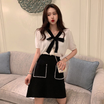 Summer dress 2021 new womens skirt can salt sweet suit short skirt two-piece celebrity temperament foreign summer
