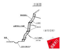 Hanging net spray anchor slope protection cad drawing