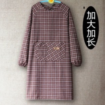 Long apron mens large size adult jacket anti-dressing long sleeve household kitchen housework mens gown