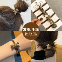 Alloy bear tied hair leather case head rope new leather head rope girl Net red pony tail hair rope simple temperament