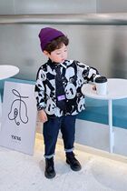 Monee Boys 2021 Spring and Autumn Shirt Small and Medium Children Korean Version Cotton Shirt Baby Casual Long-sleeved Top