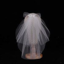 Han Style Bow Tie Bride Wedding Short 100 hitch a small head Veil Bestie Bestie Graduation Photo Register for a short haircut