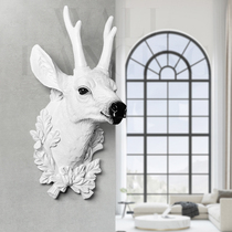 Creative simulation deer head decoration wall hanging Nordic style living room clothing store TV background wall three-dimensional animal wall decoration