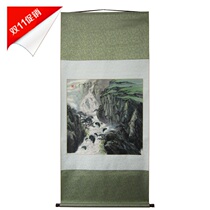 Japanese backflow calligraphy and painting Shandong painter Yan Dehai paper book spring falling green mountains landscape painting calligraphy and painting hanging painting calligraphy and painting Chinese painting