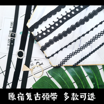 Harajuku vintage velvet lace neckband collar female short choker neck chain punk Loli necklace sweater chain