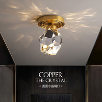 Light luxury crystal all copper lamps modern simple living room lights corridor aisle lights porch lights home led ceiling lights