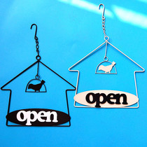 OPEN European retro double-sided house listed iron creative home studio Welcome Card business can be customized