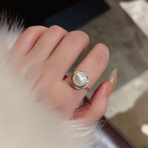 Pearl Zircon Ring Korea ins Fashion Personality Design Temperament Advanced Sense Diamond Open Food Ring Ring Ring Ring