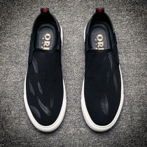 Boomers Mens shoes 2021 new spring casual shoes Han version One foot pedal sloth shoes Inn Breathable Lego Shoes Board Shoes