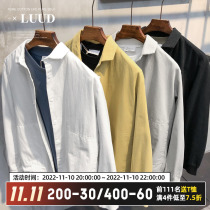 LUUD sunset retro tide man turns his little coat Chunqiu short paragraph is simply a pure cotton leisure long-sleeved jacket