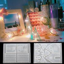 Shanghai Jiadi hand for Christmas house mould mirror dripping rubber mold 2 molds set