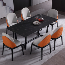  Italian minimalist rock board dining table Italian imported rock board living room small apartment Nordic dining table and chair combination