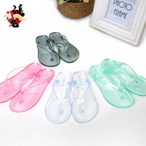 Summer crystal slippers ins transparent Flip-flops ladies jelly sandals non-slip Korean version bathroom plastic cool