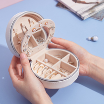 Portable jewelry box storage box small earrings hand jewelry storage box Princess European Korean Net red ins Wind