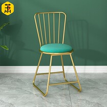 Nordic ins iron mesh red chair simple backrest makeup chair manicure chair simple modern home leisure chair