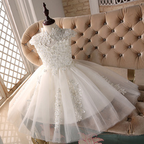 Childrens dresses Princess dresses Foreign style flower girl Girls evening dresses Puffy yarn Children host piano performance clothes Summer