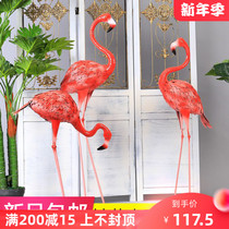 New wedding props Flamingo ornaments three-piece set of Mori wedding arrangement stage home furnishings window arrangement