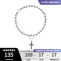 WKST × ADMOR joint section of thorns winding cross necklace black dazzling titanium steel male and female necklace