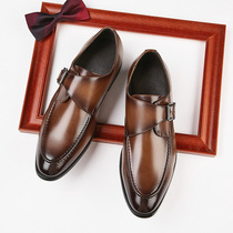  Factory spot 2020 new British buckle business leather shoes mens formal single shoes office professional wear mens shoes tide