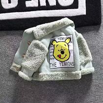 Girl Autumn Winter Coat Han Edition Children Plus Suede Thickened Sheep Lamb Blouse Oxygen Winter Clothing for children Mao sweater