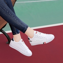 Leather white shoes womens shoes new 2021 explosive summer flat side Spring and Autumn sports casual shoes White Board Shoes