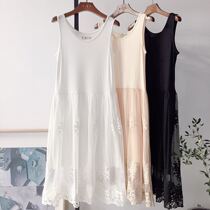 Lace Underdress Nepotism in the middle of autumn and winter in the middle of the winter with a woman lined dress without sleeves and a dress with a dress and a dress