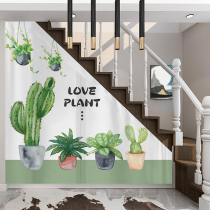 Customized stairs to cover curtain duplex stairroom triangle angle partition curtain shaped curtain decoration clothing
