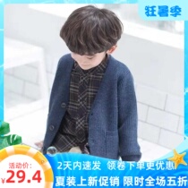 Autumn Winters new handsome Mens Baohan version of boy sweaters cardio-hoodie jacket thickened Childrens baby needle weaselwear
