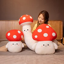 Cute mushroom wool suede toy red umbrella white rod doll holding pillow warmer hand paparazzi sleeping with dolls leaning on pillows