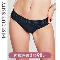 3 98 yuan sexy panties female lace low waist hip-raising French girl briefs pure cotton crotch mesh transparent