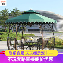 Outdoor Pavilion wrought iron tent European leisure garden courtyard sunshade canopy mobile wooden house outdoor round Pavilion