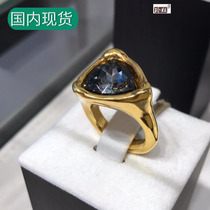  Special offer Spot Spanish shop UNOde50 Swarovski Triangle Crystal Gold Plated Irregular Ring